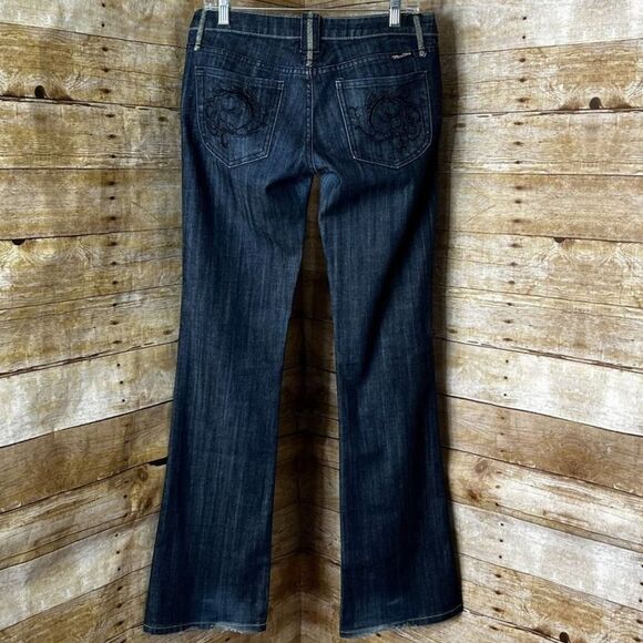 MISS ME 2000'S LOW RISE BOOTCUT EMBROIDERED CASUAL WESTERN BOHO DESIGNER JEANS - Picture 2 of 6